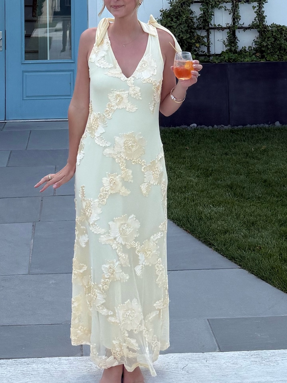 Usha Tie Strap Maxi Dress - Yellow